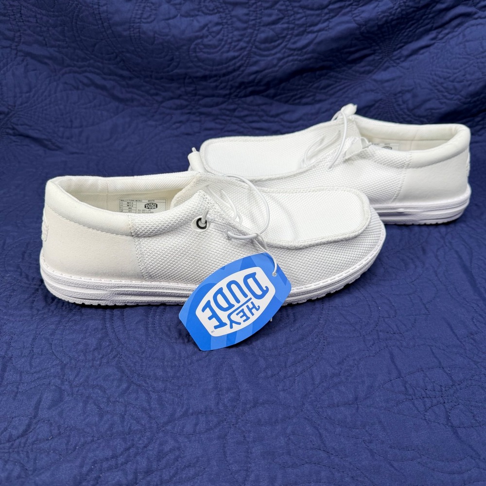 Hey Dude Wally Funk Mono White Mens Casual Slip On Loafers Size 13 Relax